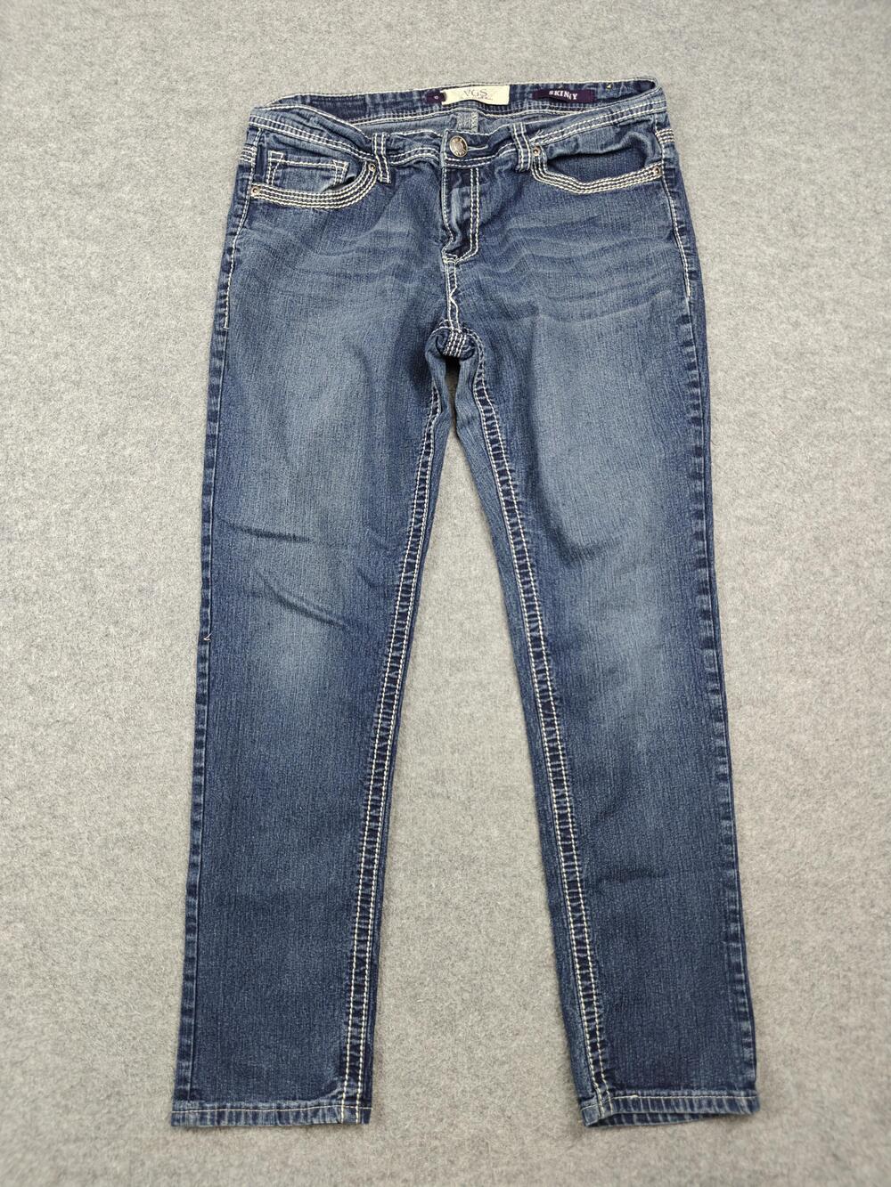 Vintage VGS Skinny Jeans Womens 10 Blue Medium Wash Embroidered Studded